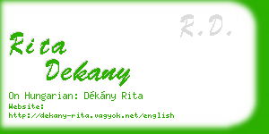 rita dekany business card