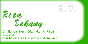 rita dekany business card